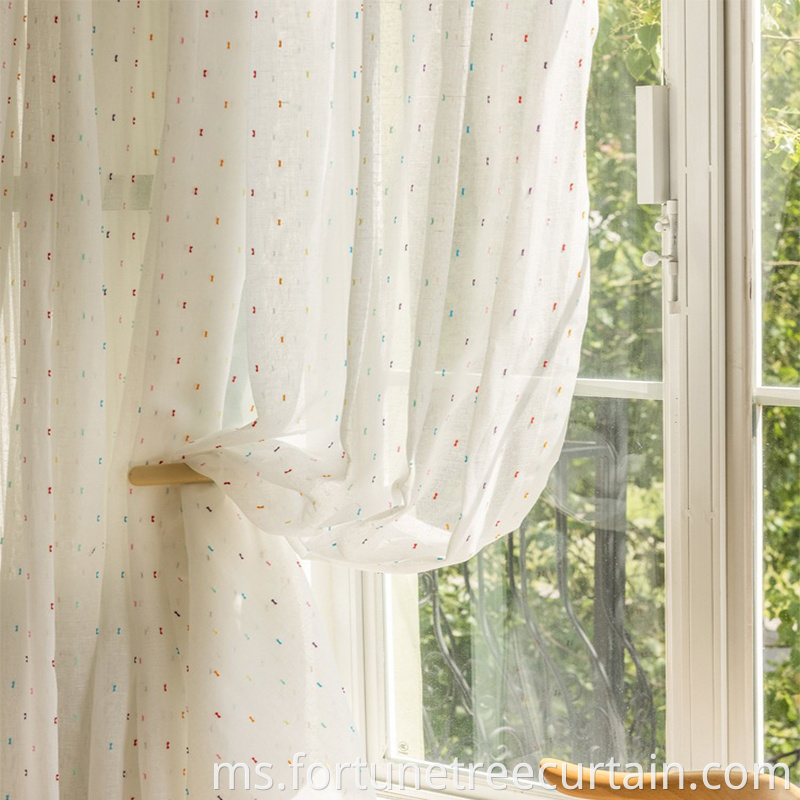 Embroidered Sheer Fabric Curtain